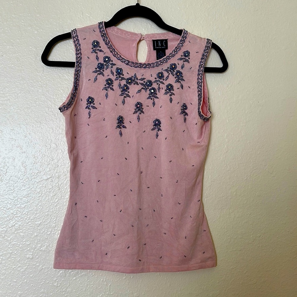 INC vintage (and even more vintage looking!) shell! Gorgeous beadwork.